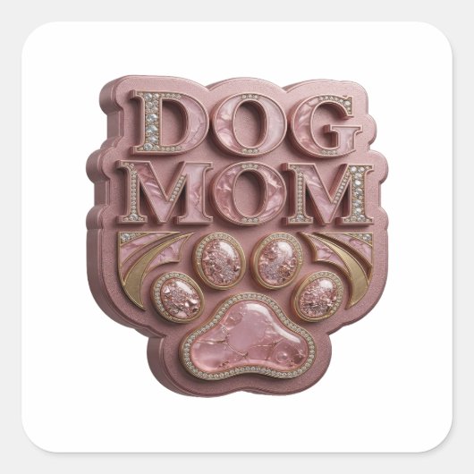Stralende Roze HOND MOEDER Sticker Grafisch (Voorkant)