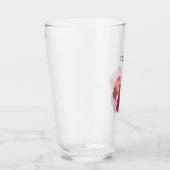 Stralende Roze Theeroos Persoonlijk Glas (Rechts)