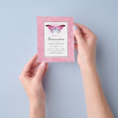Stralende Roze Vlinder Quinceañera Flyer (Hand)