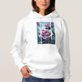 Stralende Rozen: Perfect Roze en Paarse Bloemblaad Hoodie (Voorkant)