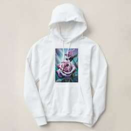 Stralende Rozen: Perfect Roze en Paarse Bloemblaad Hoodie