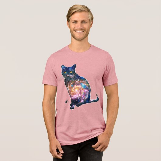 Stralende ruimte in kat T-shirt (Voorkant volledig)