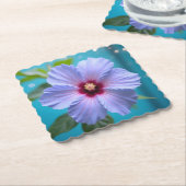 Stralende schoonheid: Lavendel Hibiscus Bloem in B Kartonnen Onderzetters (Gebogen)