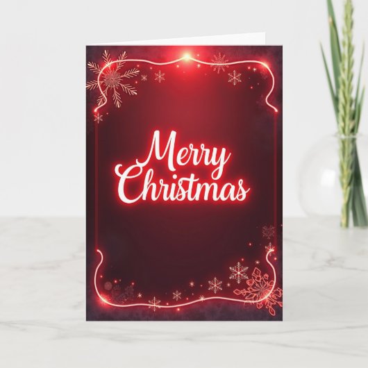 Stralende Script Kerstkaart Kaart (Voorkant)