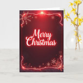 Stralende Script Kerstkaart Kaart (Gele Bloem)