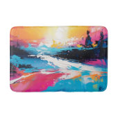 Stralende sereniteit: Abstracte Zonsondergang Refl Badmat (Voorkant)