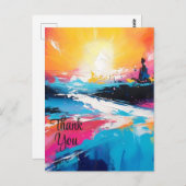 Stralende sereniteit: Abstracte Zonsondergang Refl Briefkaart (Voorkant / Achterkant)