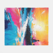 Stralende sereniteit: Abstracte Zonsondergang Refl Fleece Deken (Voorkant (Horizontaal))