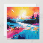 Stralende sereniteit: Abstracte Zonsondergang Refl Kaart (Voorkant / Achterkant)