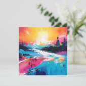 Stralende sereniteit: Abstracte Zonsondergang Refl Kaart (Staand voorkant)