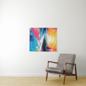 Stralende sereniteit: Abstracte Zonsondergang Refl Wandkleed (In Situ (horizontaal))