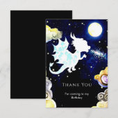 Stralende Simpele Draak Verjaardag Bedankkaart (Voorkant / Achterkant)