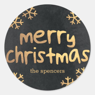 Stralende Sneeuwvlokken Kerst Gift Label Sticker