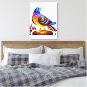 stralende stadsduif canvas afdruk (Insitu (Slaapkamer))