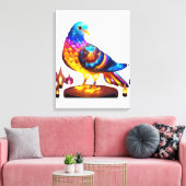 stralende stadsduif canvas afdruk (Insitu (Woonkamer))
