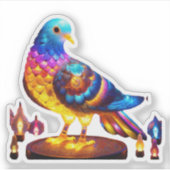 stralende stadsduif sticker (Voorkant)