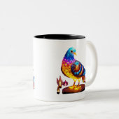 stralende stadsduif tweekleurige koffiemok (Voorkant rechts)