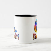 stralende stadsduif tweekleurige koffiemok (Center)