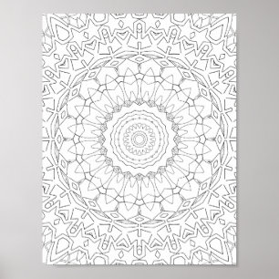 Stralende Ster Bloemblad Mandala Ontwerp Poster