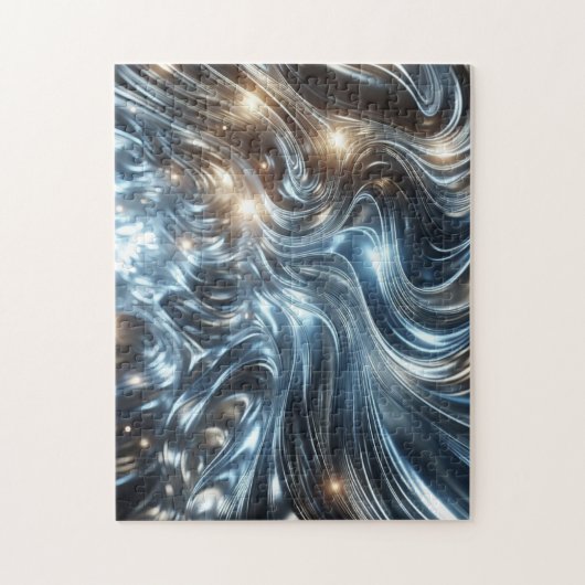 Stralende Stromen Metaalachtig Licht Legpuzzel (Verticaal)