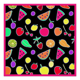 Stralende Tropic Neon Magic Perfect Poster