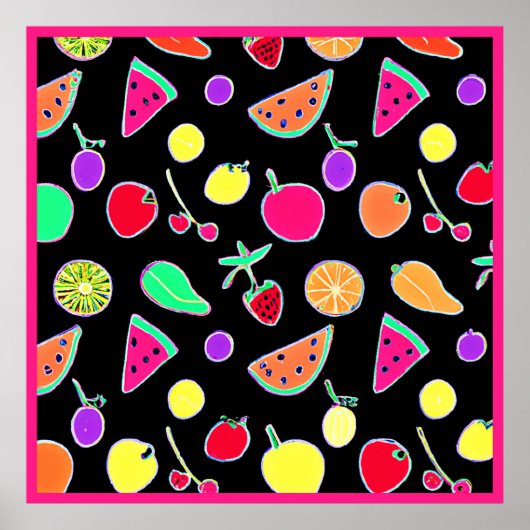 Stralende Tropic Neon Magic Poster (Voorkant)