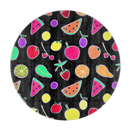 Stralende Tropic Neon Magic Snijplank (Voorkant)