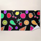 Stralende Tropic Neon Magic Strandlaken (Voorkant)