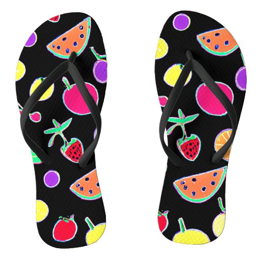 Stralende Tropische Neon Magie Teenslippers (Voetbed)