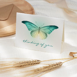 Stralende Turquoise Vlinder Condoleance Kaart