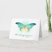 Stralende Turquoise Vlinder Condoleance Kaart (Voorkant)