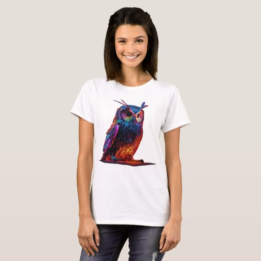 Stralende Uil T-shirt (Voorkant volledig)