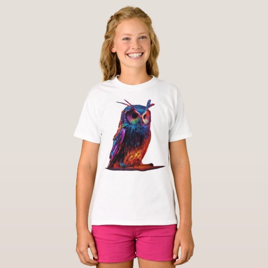 Stralende Uil T-shirt (Voorkant volledig)