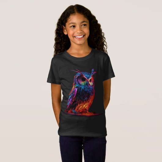 Stralende Uil T-shirt (Voorkant volledig)