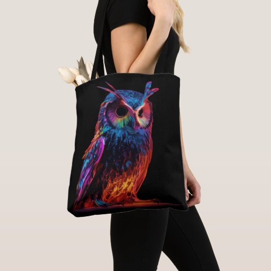 Stralende Uil Tote Bag (Dichtbij)