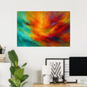 Stralende Uitbarsting Abstracte Explosie van Kleur Poster (Thuiskantoor)