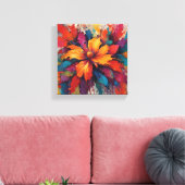 Stralende uitbarsting van Oranje bloemenenergie Canvas Afdruk (Insitu (Woonkamer))