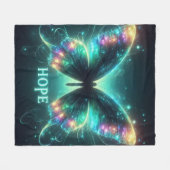 Stralende veelkleurige vlinder die hoop uitbeeldt fleece deken (Voorkant (Horizontaal))