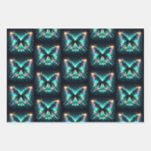 Stralende veelkleurige vlinder die hoop uitbeeldt inpakpapier vel (Voorkant 3)