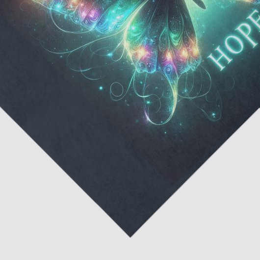 Stralende veelkleurige vlinder die hoop uitbeeldt tissuepapier (Detail)