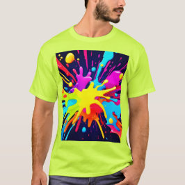 Stralende verfexplosie t-shirt