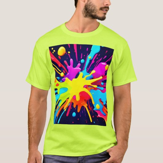 Stralende verfexplosie t-shirt (Voorkant)