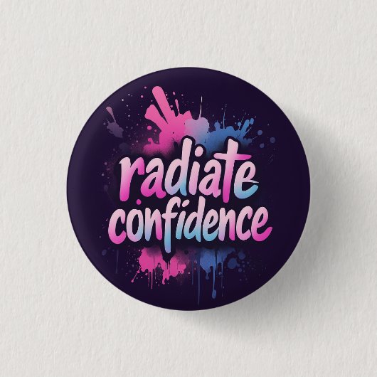 Stralende Vertrouwen Speld | Zelfliefde & Empowerm Ronde Button 3,2 Cm (Voorkant)