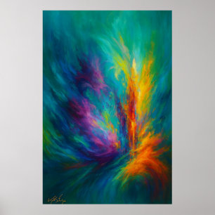 Stralende Vortex Abstracte Energie in Kleur Bewegi Poster