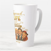 Stralende vreugde latte mok (Rechterhoek)