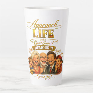 Stralende vreugde latte mok