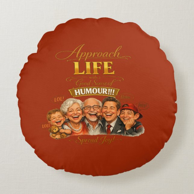 Stralende vrolijkheid rond kussen (Voorkant)