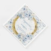 Stralende Waterverf Pastel Blauw Goud Trouwservet Servet (Hoek)