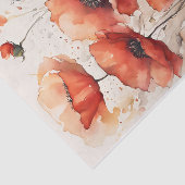 Stralende Waterverf Rode Poppy Bloesems Decoupage Tissuepapier (Detail)