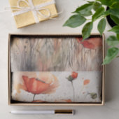 Stralende Waterverf Rode Poppy Bloesems Decoupage Tissuepapier (Geschenk)
